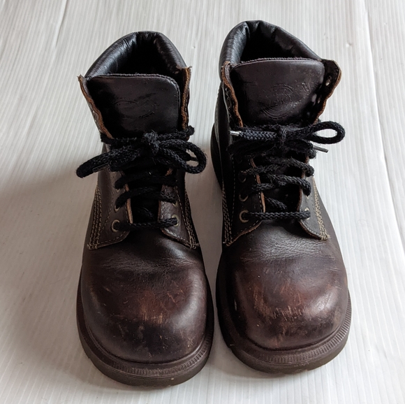 DOC MARTENS Vintage MIE Chunky Chunky Platform Brown Leather Boots - Picture 13 of 14